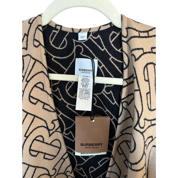 Burberry Monogram Logo Reversible Cape Poncho One Size - Picture 3 of 3